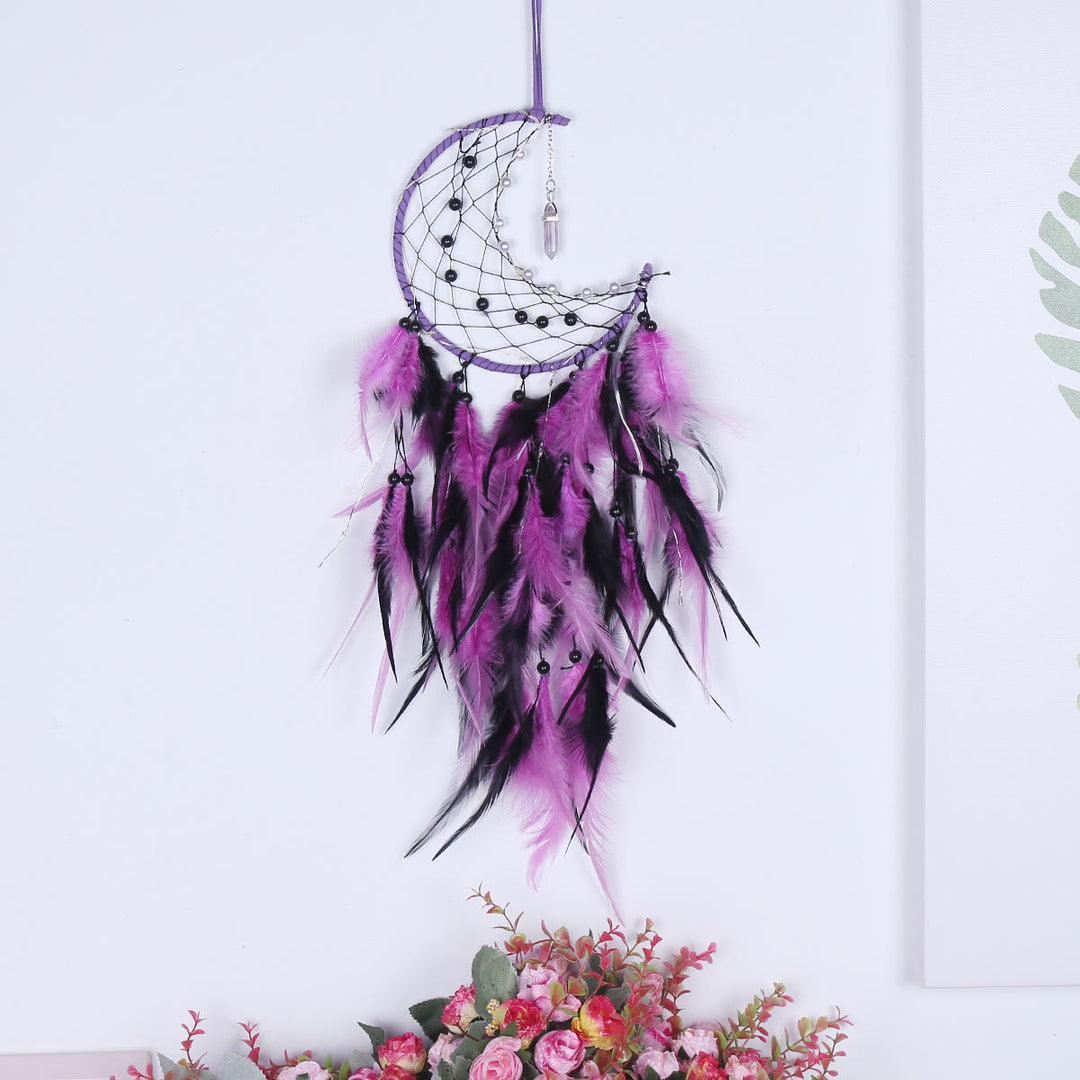 FREE Today: "Peace Energy" Amethyst & Obsidian Moon Feather Dream Catcher - image 5