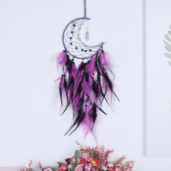 FREE Today: "Peace Energy" Amethyst & Obsidian Moon Feather Dream Catcher - image 5