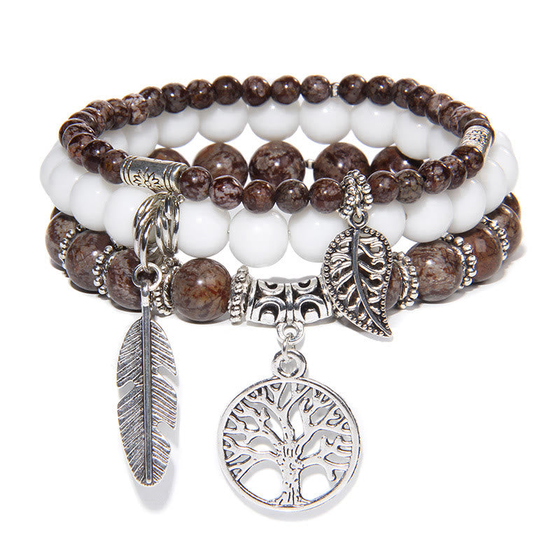 Olivenorma "Nature's Healing Moments" Tree Of Life 3 Pieces Bracelet Set