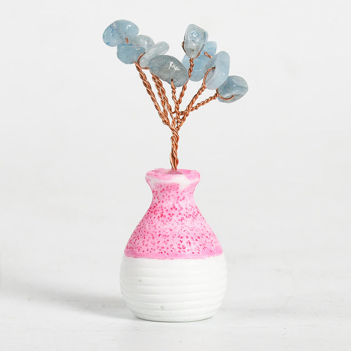 Olivenorma Crystal Tree of Life Pink Vase Gemstone Decoration - image 4