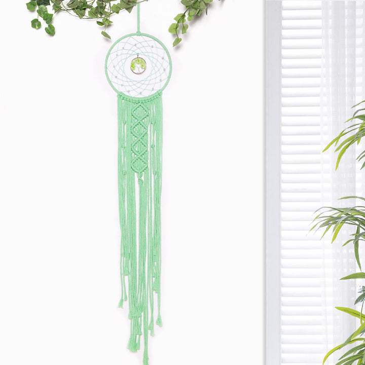 Olivenorma Woven Round Solar Tree of Life Crystal Dream Catcher