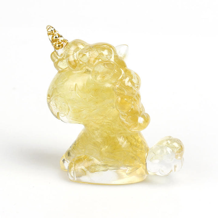 Olivenorma Crystal Unicorn Gemstone Decoration - Lemon Quartz - image 57