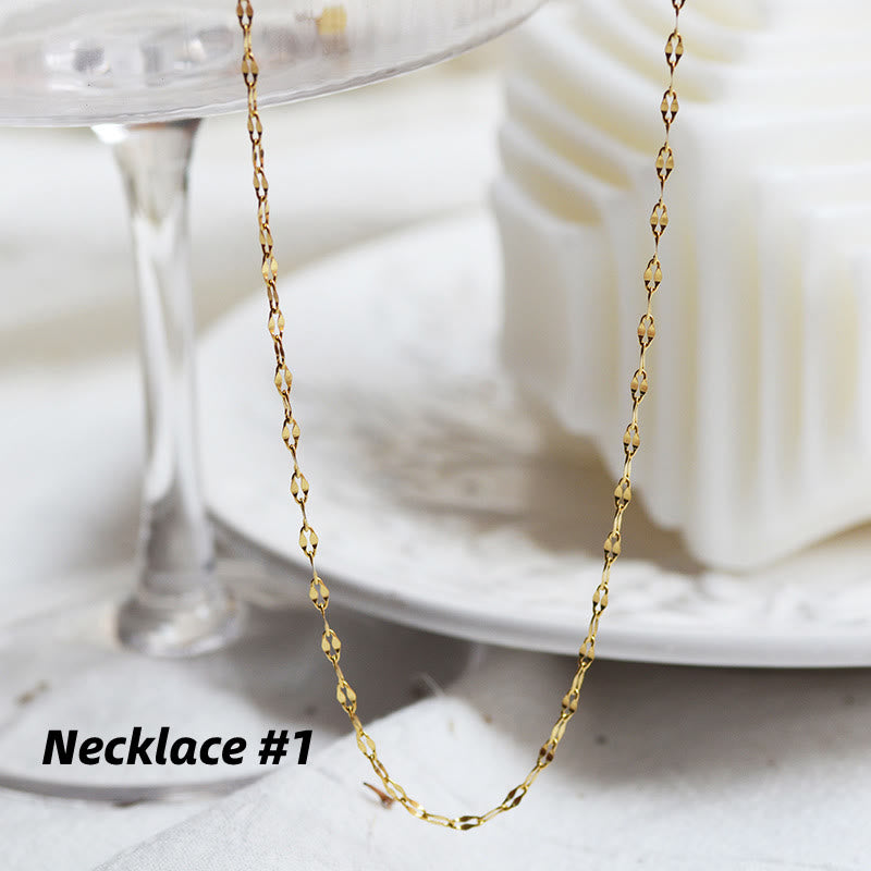 Olivenorma Geometric Round Or Water Drop Crystal Gold Pendant Necklace - image 1