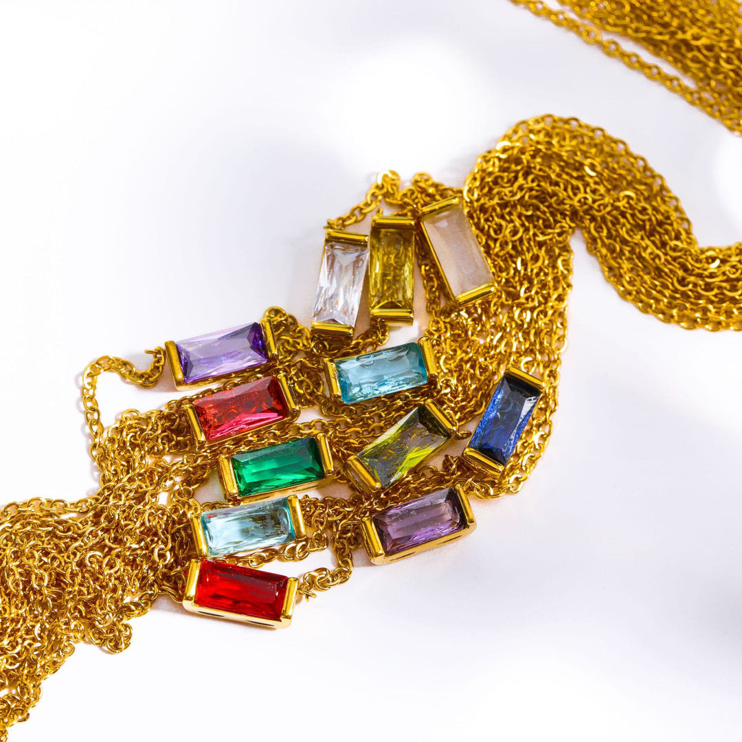 Olivenorma Simple Rectangular Birthstone Pendant Stainless Steel  Gift Card Necklace - image 50