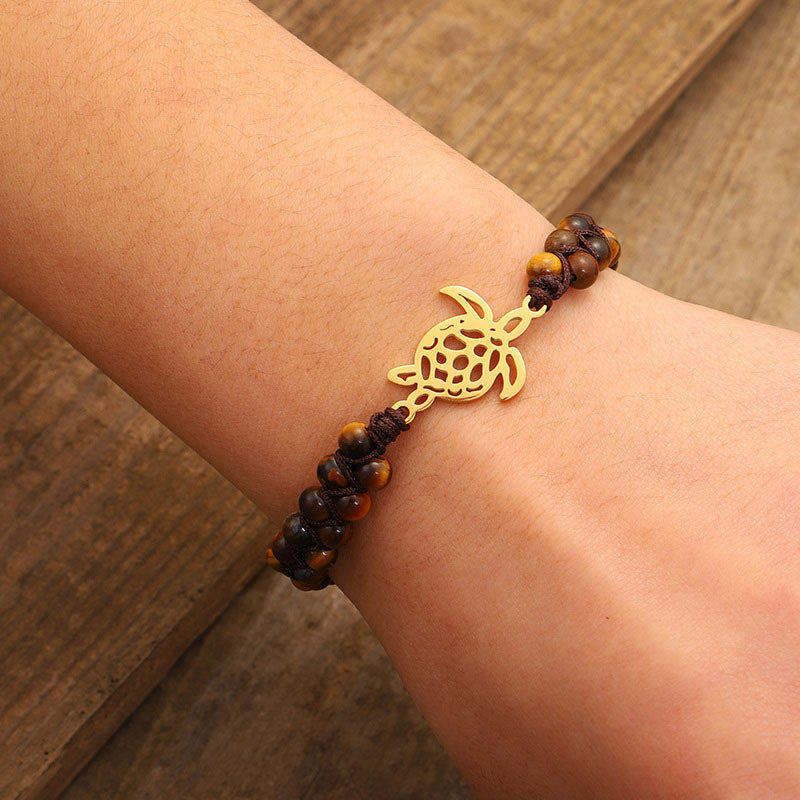 Natural Stone Turtle Bracelet