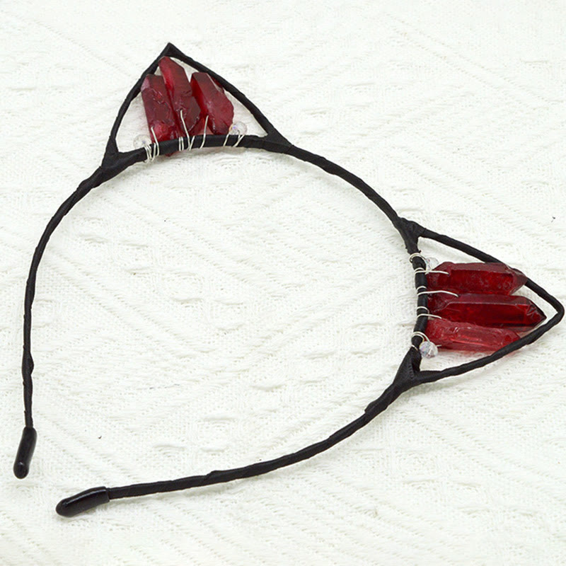 Olivenorma Electroplating Crystal Cat Ears Headband