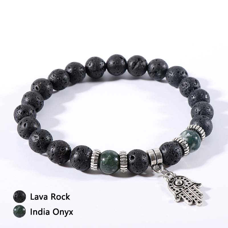 Malachite Tiger Eye Lava Stone Bracelet