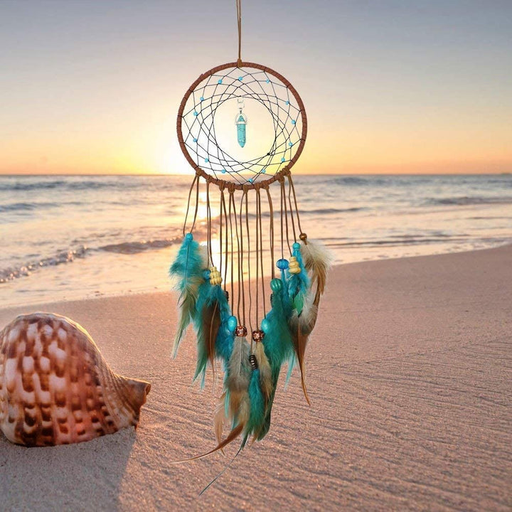 Olivenorma Turquoise Handmade Traditional Feather Dream Catcher