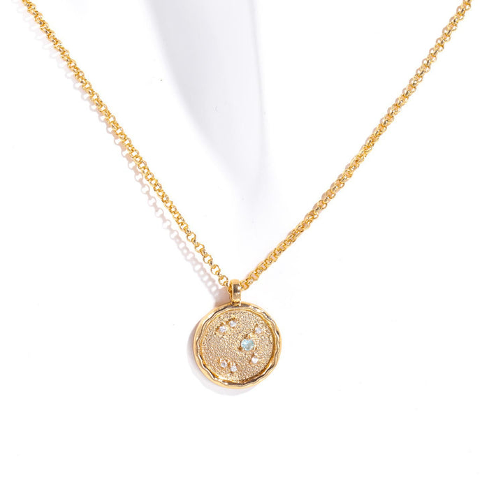 Olivenorma White Zircon Birthstone Zodiac Necklace