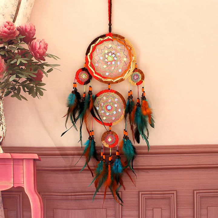 Olivenorma Handmade Wooden Beads Feather Dream Catcher