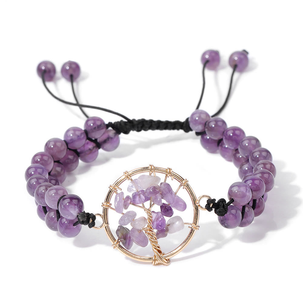 Olivenorma 6mm Beads Double Braided Tree Of Life Bracelet