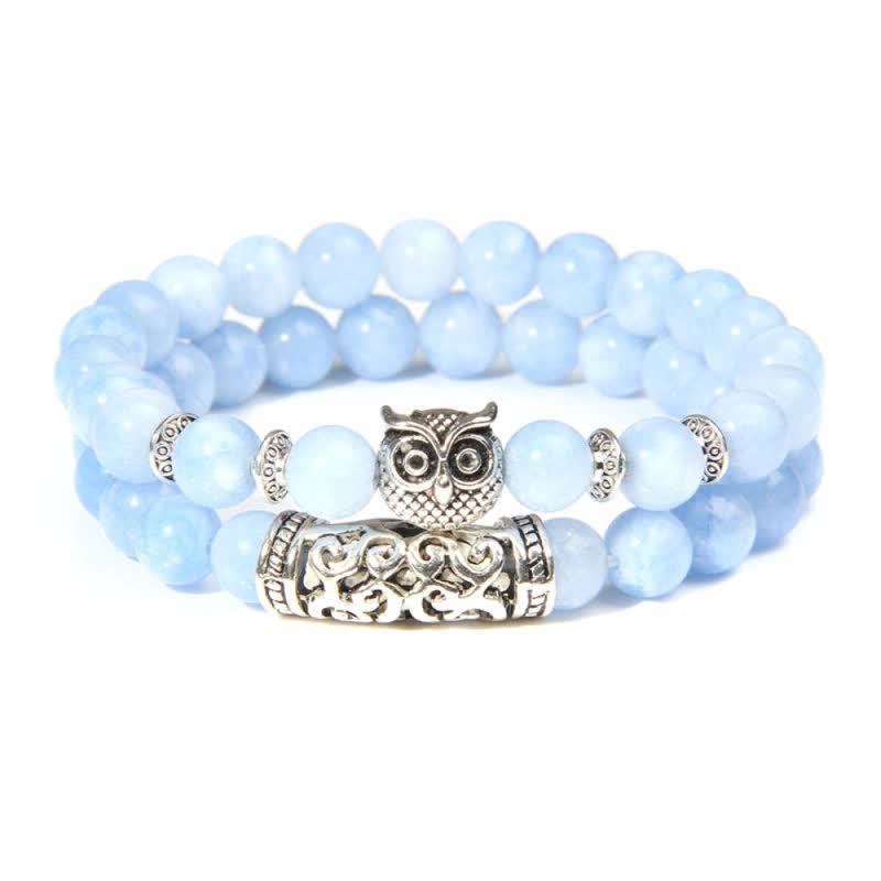 Olivenorma Owl Natural Crystal Beads Bracelet