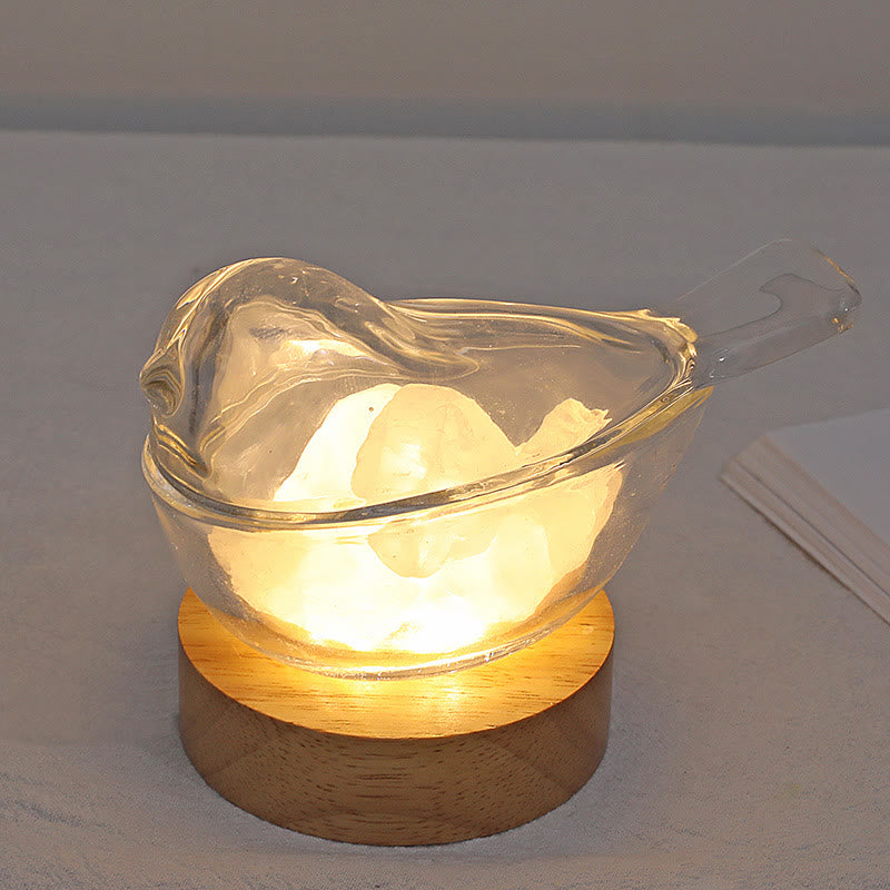 Olivenorma Natural Stone Irregular Cup Crystal Aromatherapy Lamp - Clear Crystal - Blue Campanula - image 7