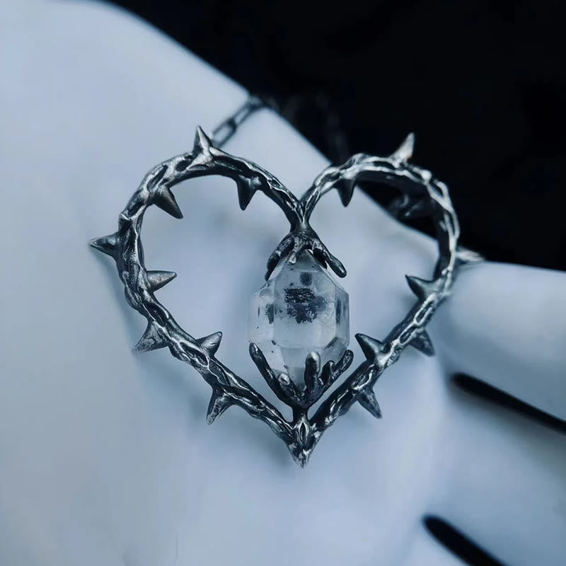 FREE Today: "Witch's Heart"-Clear Crystal Thorn Heart Necklace - image 0