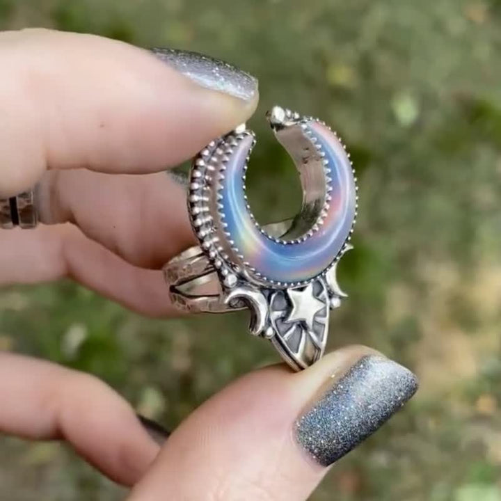 Olivenorma Vintage Moonstone Water Drop And Moon Necklace