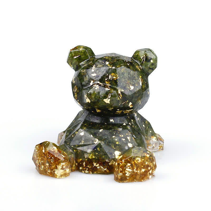 Olivenorma Crystal Mirror Bear Gemstone Decoration