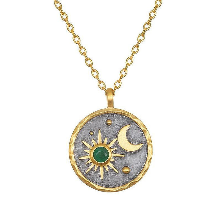 Olivenorma "Day and Night"-Sun & Moon Birthstone Necklace