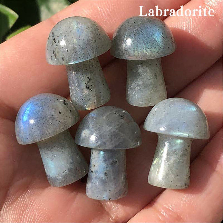 Olivenorma Natural Crystal Mini Mushroom Decoration  - Labradorite  - image 38