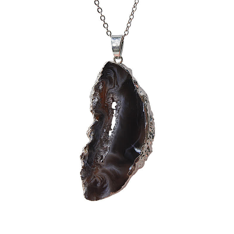 Olivenorma Natural Agate Geode Necklace