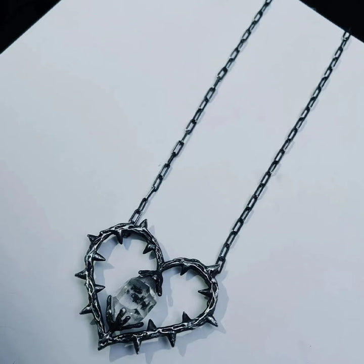 FREE Today: "Witch's Heart"-Clear Crystal Thorn Heart Necklace - image 3