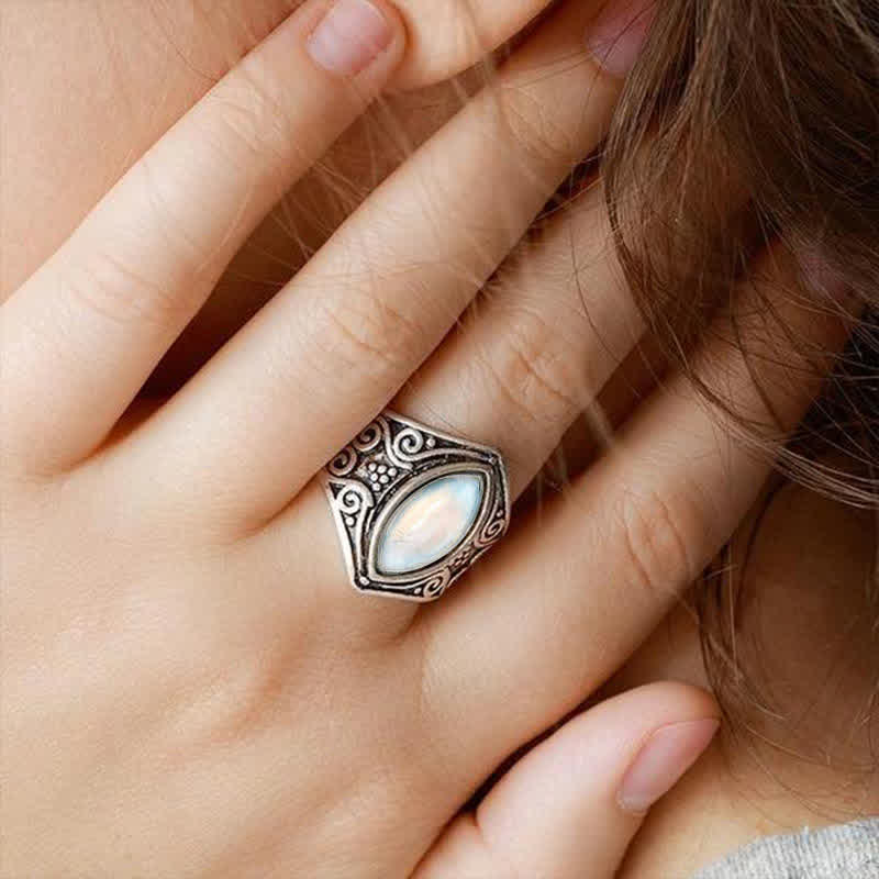 Olivenorma Moonstone Healing Protection Ring