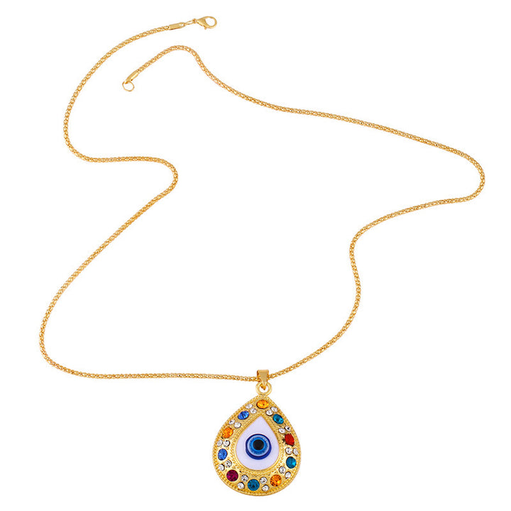 Evil Eye HAMSA Zircon Sweater Chain Pendant Necklace