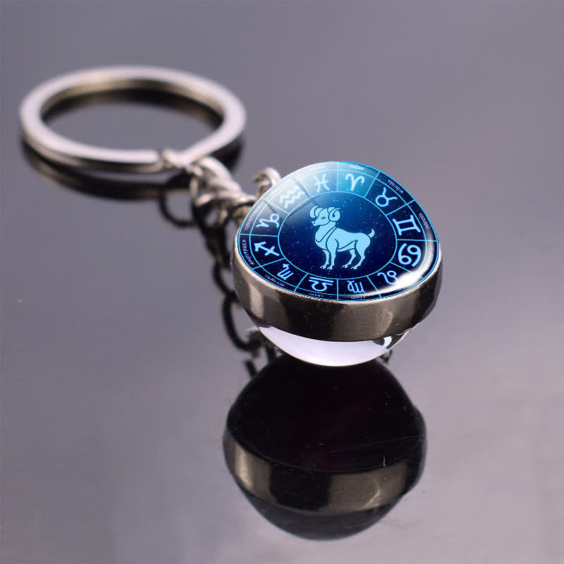 Glass 12 Stars Zodiac Protection Keychain - image 3