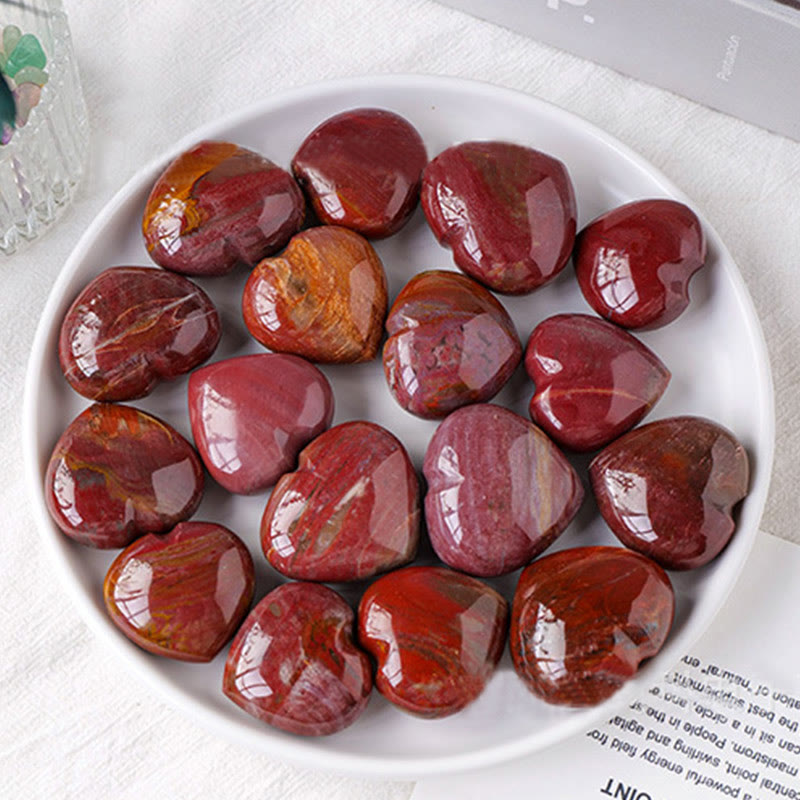 Olivenorma Red Agate Polished Play Stone Crystal Heart