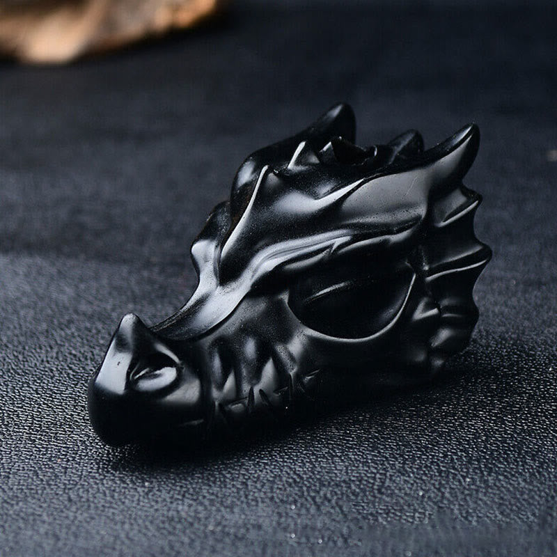 Olivenorma 3.2 Inch Dragon Head Skull Gemstone Decoration