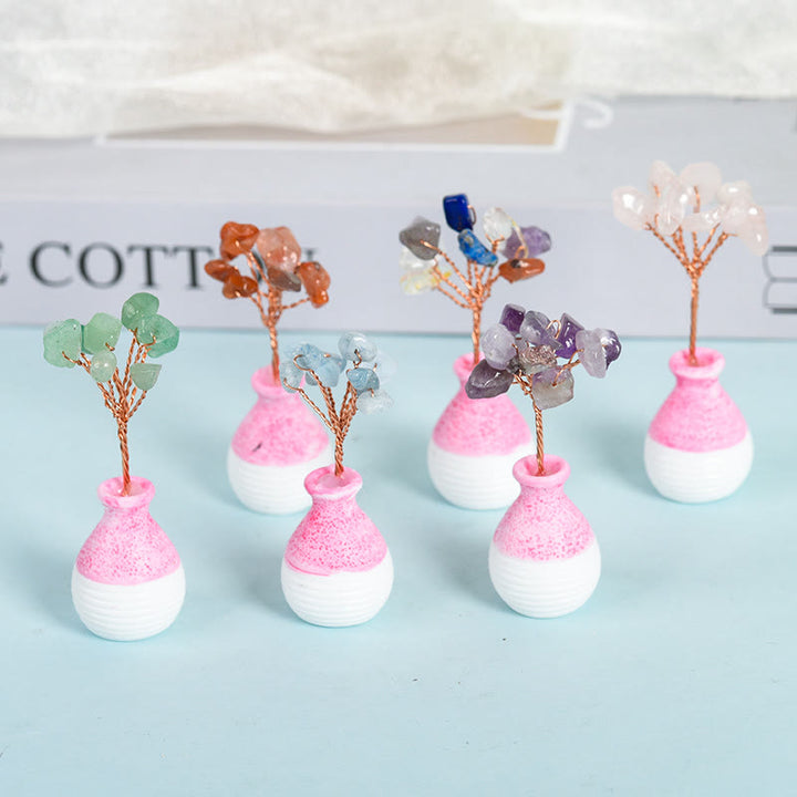 Olivenorma Crystal Tree of Life Pink Vase Gemstone Decoration - image 18