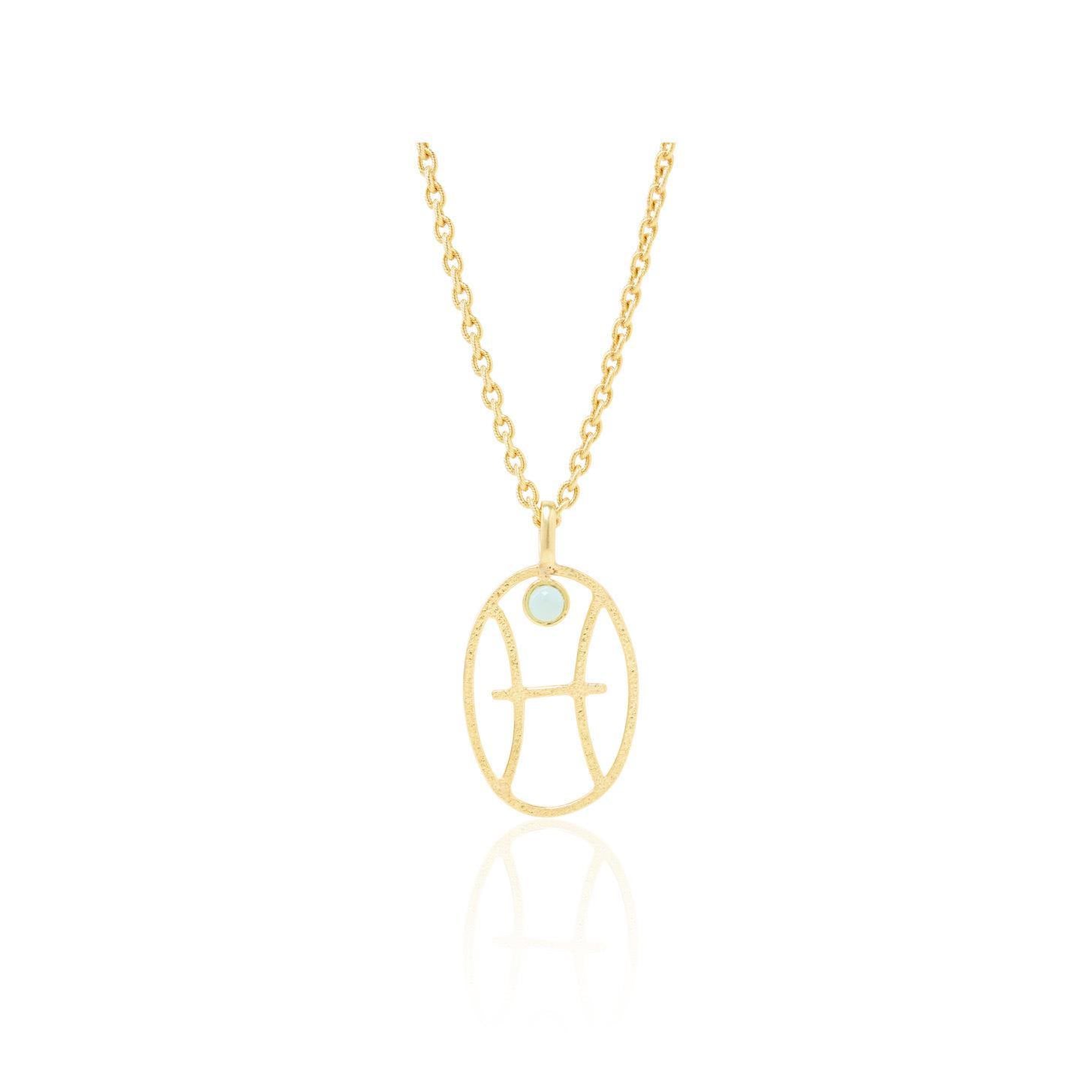 Olivenorma Hollow Zodiac Rune Birthstone Necklace