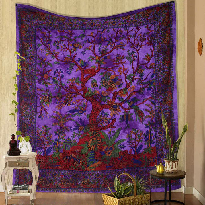 Olivenorma Green Tree Of Life Wall Hanging Psychedelic Tapestry