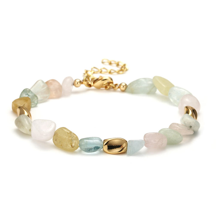 Olivenorma Irregular Multi-color Natural Stone 18k Copper Bracelet