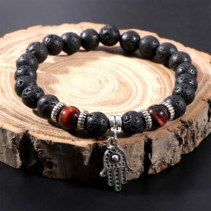 Malachite Tiger Eye Lava Stone Bracelet