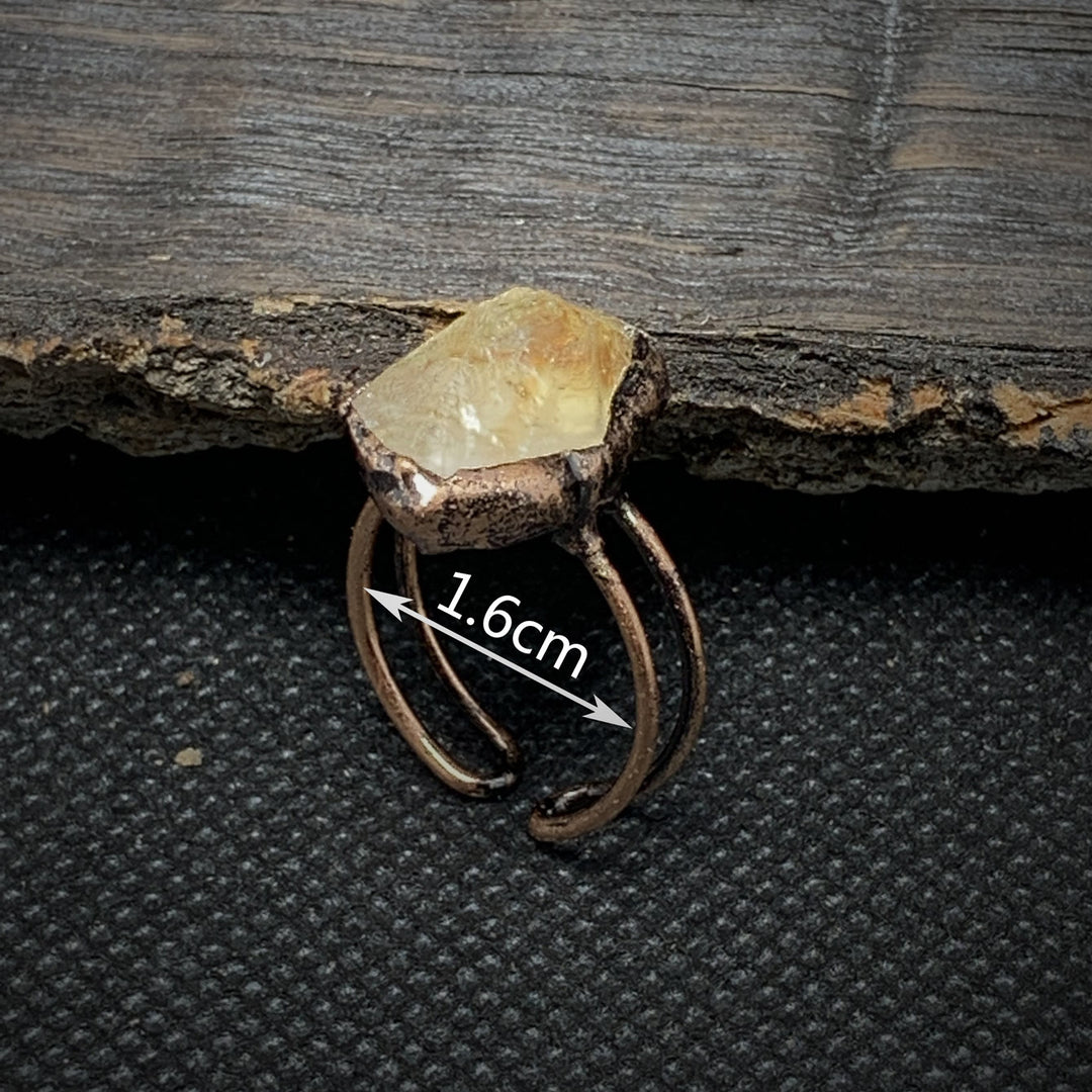 Olivenorma Natural Irregular Raw Stone Twelve Birthstone Adjustable Ring