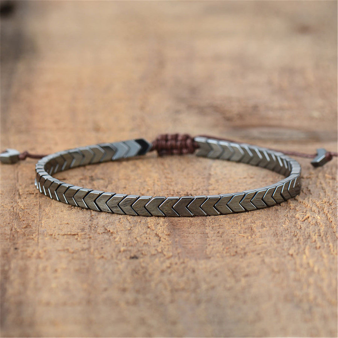 Olivenorma Adjustable Matte Hematite Arrows Bracelet - Black - image 4
