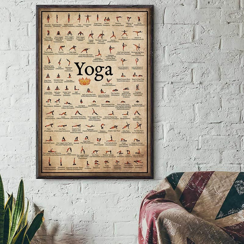 Olivenorma Gym Yoga Chart Pose Home Poster