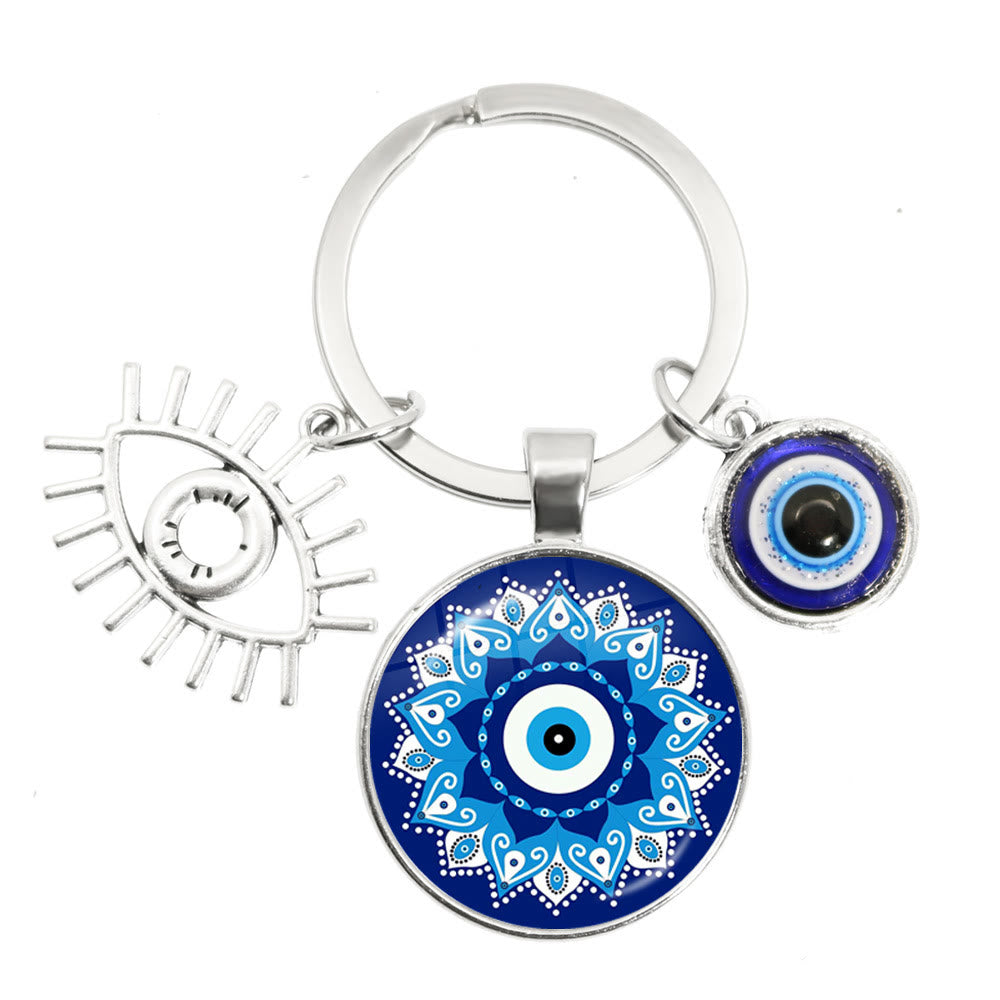 Olivenorma Blue Evil Eye Hamsa Epoxy Keychain - Evil Eye - image 0