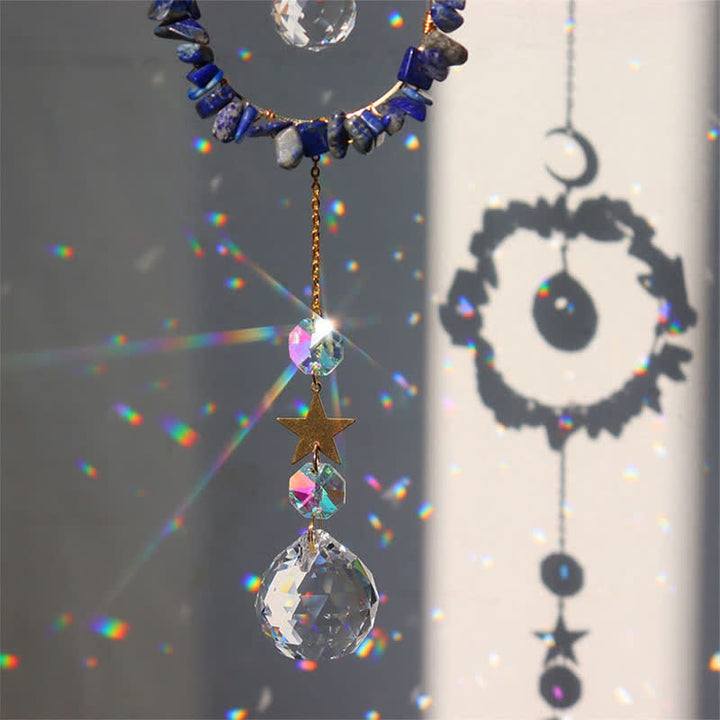 Olivenorma Crystal Circle Moon Healing Suncatcher