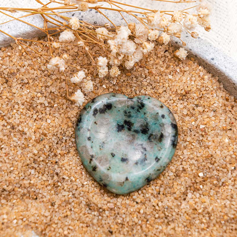 Olivenorma Dalmatian Jasper Heart Worry Stone - image 2