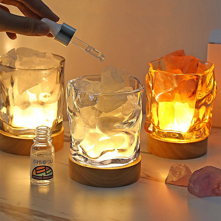 Olivenorma Irregular Glass Stone Essential Oil Crystal Aromatherapy Lamp