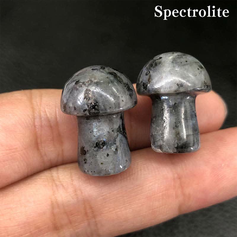 Olivenorma Natural Crystal Mini Mushroom Decoration  - Spectrolite  - image 41