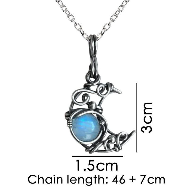 Olivenorma Bohemia Moonstone Moon Necklace - image 4