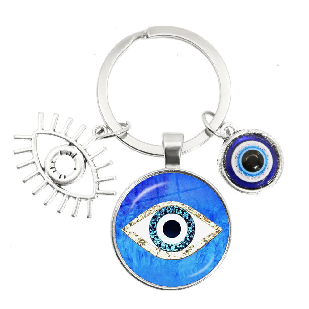 Olivenorma Blue Evil Eye Hamsa Epoxy Keychain