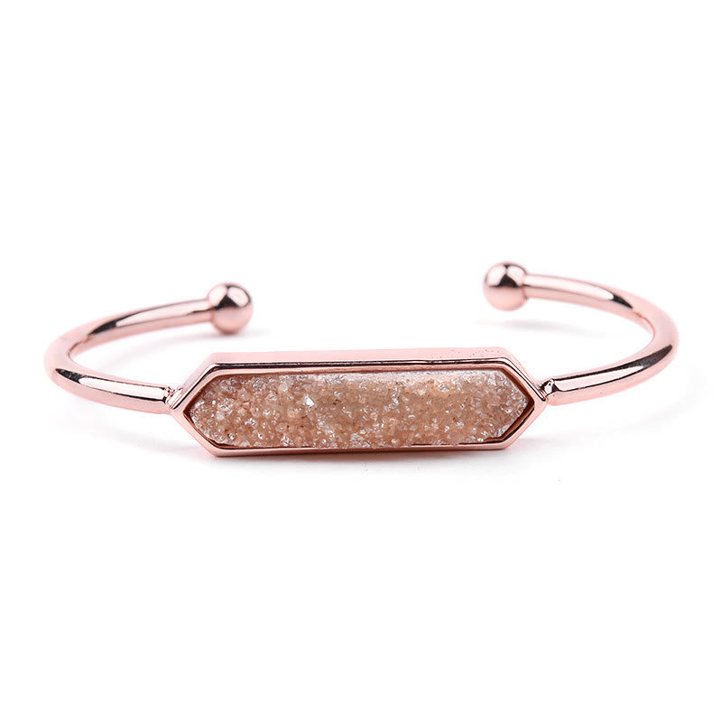 Olivenorma Natural Crystal Cluster Metal Copper Cuff Bracelet