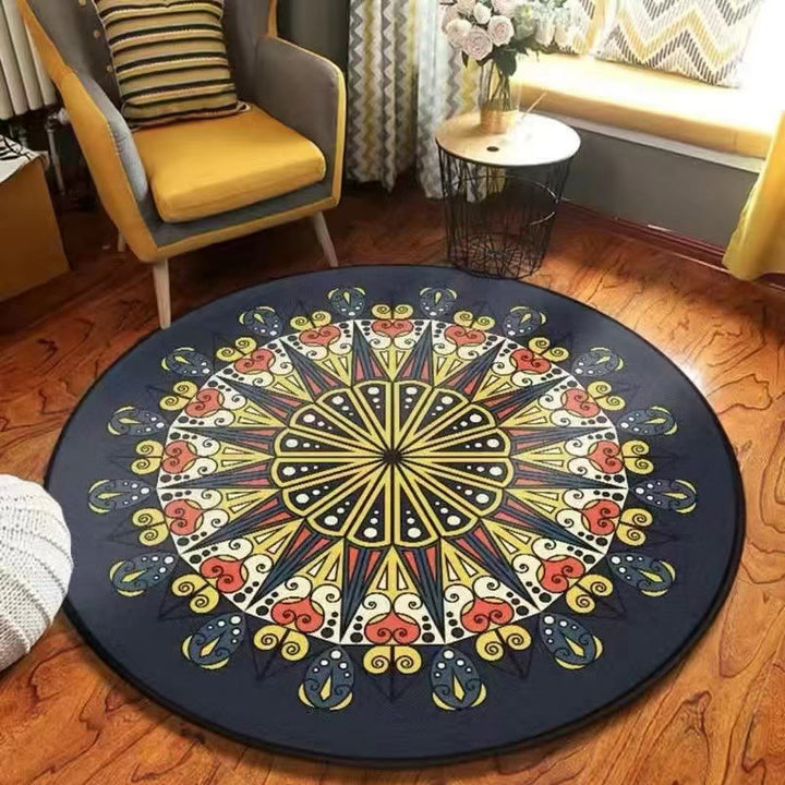 Olivenorma Mandala Round Area Rug Machine Washable Carpet - Mandala#2 - 140*140cm - Crystal Velvet - image 3
