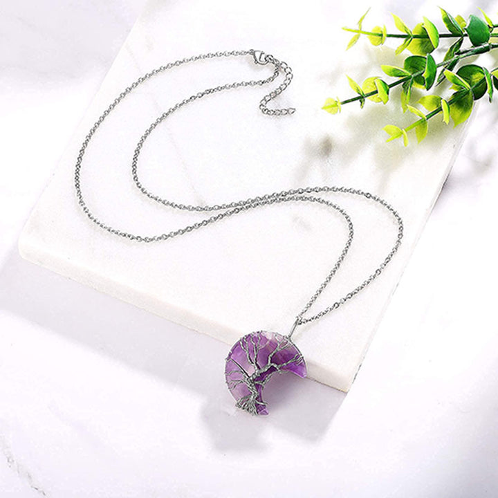 Olivenorma Natural Chakra Moon Necklace