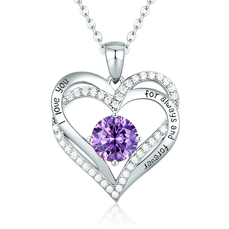 Olivenorma "I Love You Always and Forever" – Forever Love Birthstone Heart Necklace - image 4