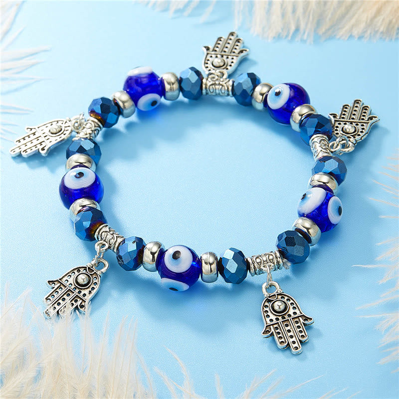 Olivenorma Evil Eye Hamsa Pendant Epoxy Zircon Bracelet