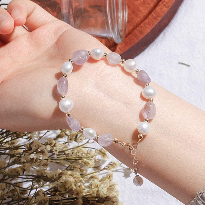 Natural Crystal Pearl Gemstone Bracelet